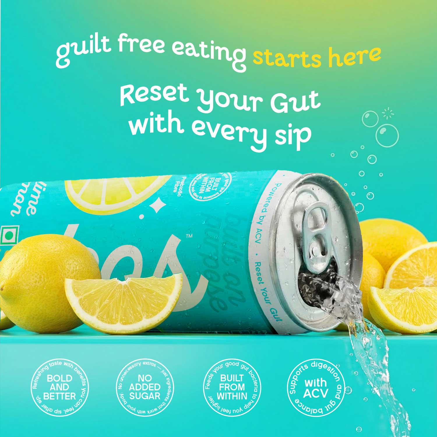 EKOS Prebiotic Reset Soda Assorted Pack - Pack of 6