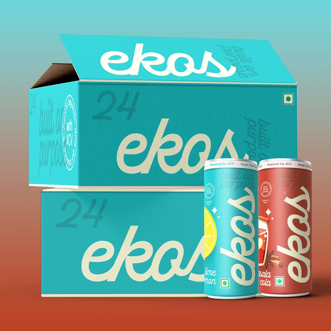 EKOS Prebiotic Reset Soda Assorted Pack - Pack of 24