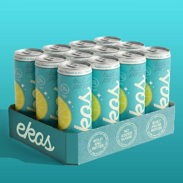 EKOS Lime & Lemon Prebiotic Reset soda- Pack of 12