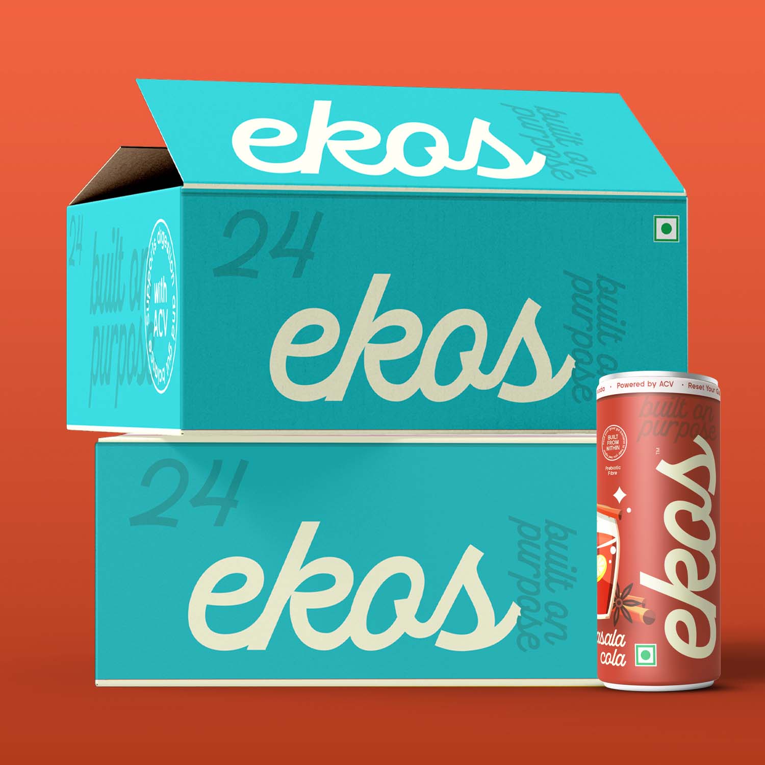 EKOS Masala Cola Prebiotic Reset soda - Pack of 24
